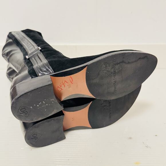 Donald J Pliner Boots Womens 8.5 Black Suede Leather Tall Riding Equestrian - Picture 9 of 12